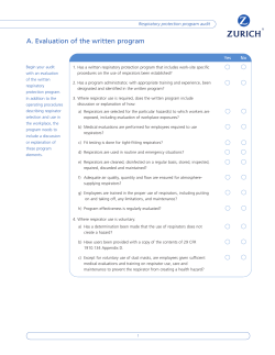 Respiratory Protection Program audit booklet