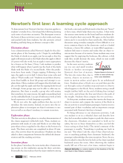 Newton`s first law: A learning cycle approach