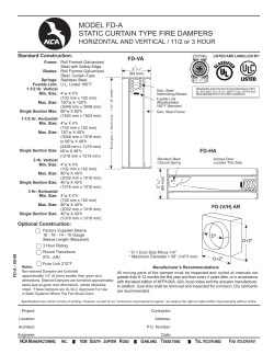 MODEL FD-A STATIC CURTAIN TYPE FIRE DAMPERS