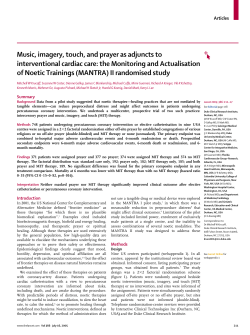 Music, imagery, touch, and prayer as adjuncts to