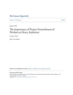 The Importance of Proper Nourishment of Workers in Heavy Industries
