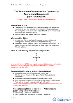 The Evolution of Antimicrobial Quaternary Ammonium