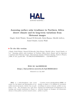 Assessing surface solar irradiance in Northern Africa desert climate