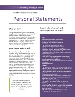 Personal Statements