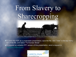 From Slavery to Sharecropping