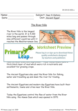 The River Nile - Primary Leap Worksheets.