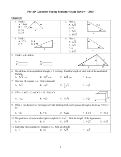Pre-AP Geometry Spring Semester Exam Review – 2015