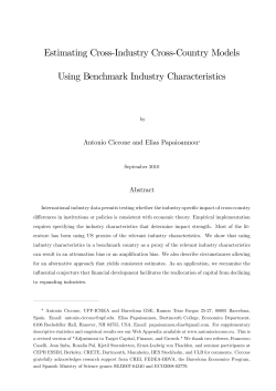 Estimating Cross# Industry Cross# Country Models Using