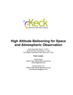 High Altitude Ballooning for Space and Atmospheric Observation