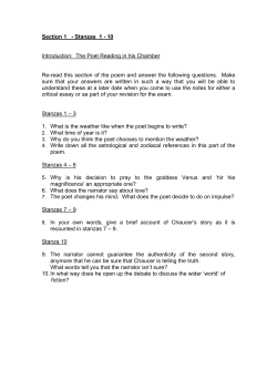 Section 1 - Stanzas 1 - 10 Introduction: The Poet Reading in his