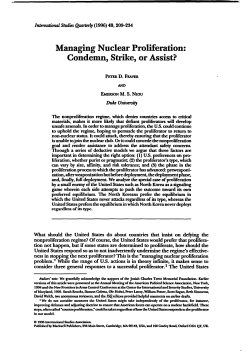 Managing Nuclear Proliferation - Sites@Duke