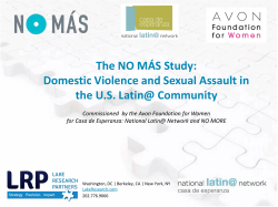 The NO M&Aacute;S Study: Domestic Violence and Sexual