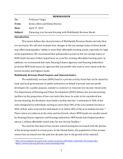 Financing Low Income Housing with Multifamily Revenue Bonds.