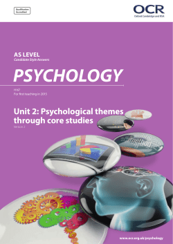 AS Level Psychology Unit 2 Candidate Style Answers