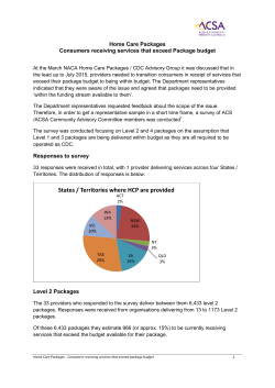 ACSA Report re HCP consumers receiving services that exceed