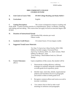 Course Outlines EN 010, 011, 013