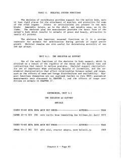 TOPIC 6. SKELETAL SYSTEM FUNCTIONS The skeleton of