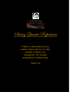 String Quartet Repertoire - Bridgewater String Quartet