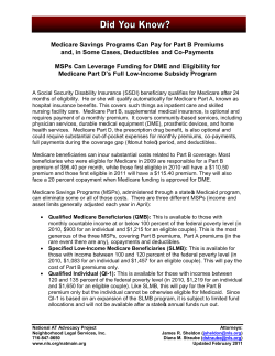 Medicare Savings Plans - Neighborhood Legal Services, Inc.