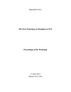 Proceedings of the First Workshop on Metaphor in NLP