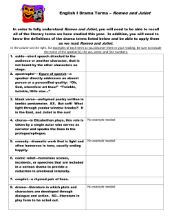 English I Drama Terms &ndash; Romeo and Juliet
