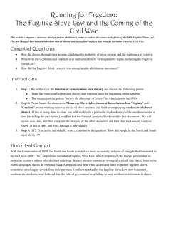 Running for Freedom: The Fugitive Slave Law