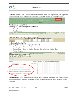 Seating Chart Overview: Seating Chart is located on the Schedule