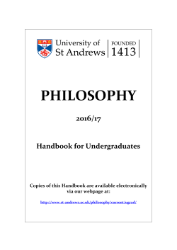 philosophy - University of St Andrews