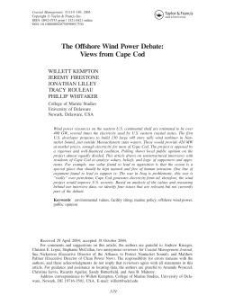 The Offshore Wind Power Debate - College of Earth, Ocean, and