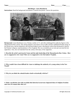 Bell Ringer: Anne Hutchinson Instr