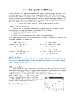 Answers Ted`s Quest for a Tablet Project