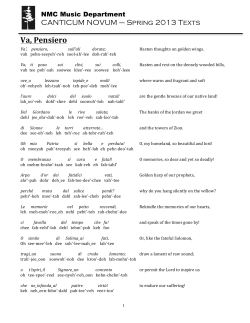 Canticum Novum 2013 - Texts