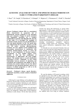 acoustic analysis of voice and speech characteristics in early