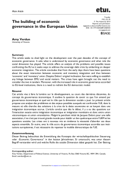 The building of economic governance in the