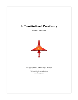 A Constitutional Presidency