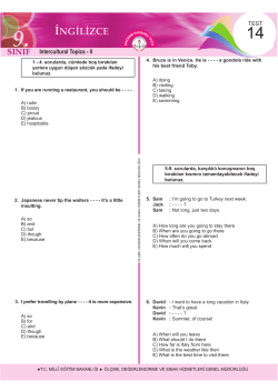 Intercultural Topics - II - &Ouml;l&ccedil;me, Değerlendirme ve Sınav Hizmetleri