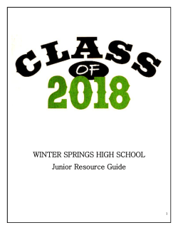 Class of 2018 Handbook - Winter Springs High School