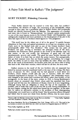 A Fairy-Tale Motif in Kafka`s "The Judgment"