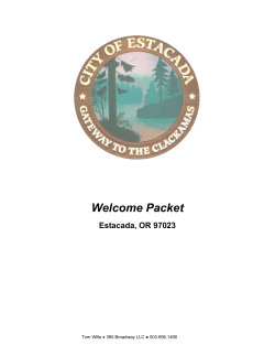 Welcome Packet - Estacada Development Association