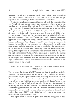 Lebanon in the 1950s pendence (which was postponed until 1943)
