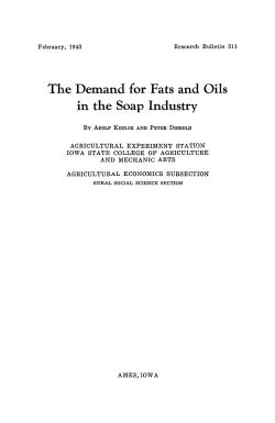 The Demand for Fats and Oils in the Soap Industry