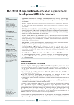The effect of organisational context on organisational