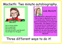 Macbeth Two Minute Autobiography