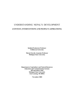 Understanding Nepal`s Development
