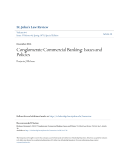 Conglomerate Commercial Banking: Issues and Policies