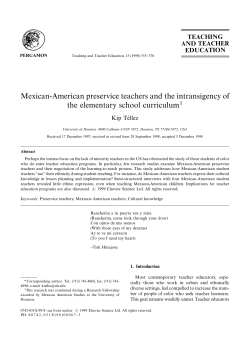Mexican-American preservice teachers and the intransigency of the