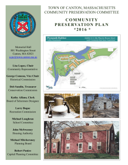 2016 Community Preservation Plan Udate