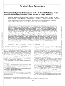 Nutrient&ndash;Gene Interactions