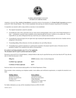 Articles of Amendment - Division of Corporations