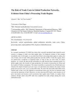 The Role of Trade Costs in Global Production Networks. Evidence